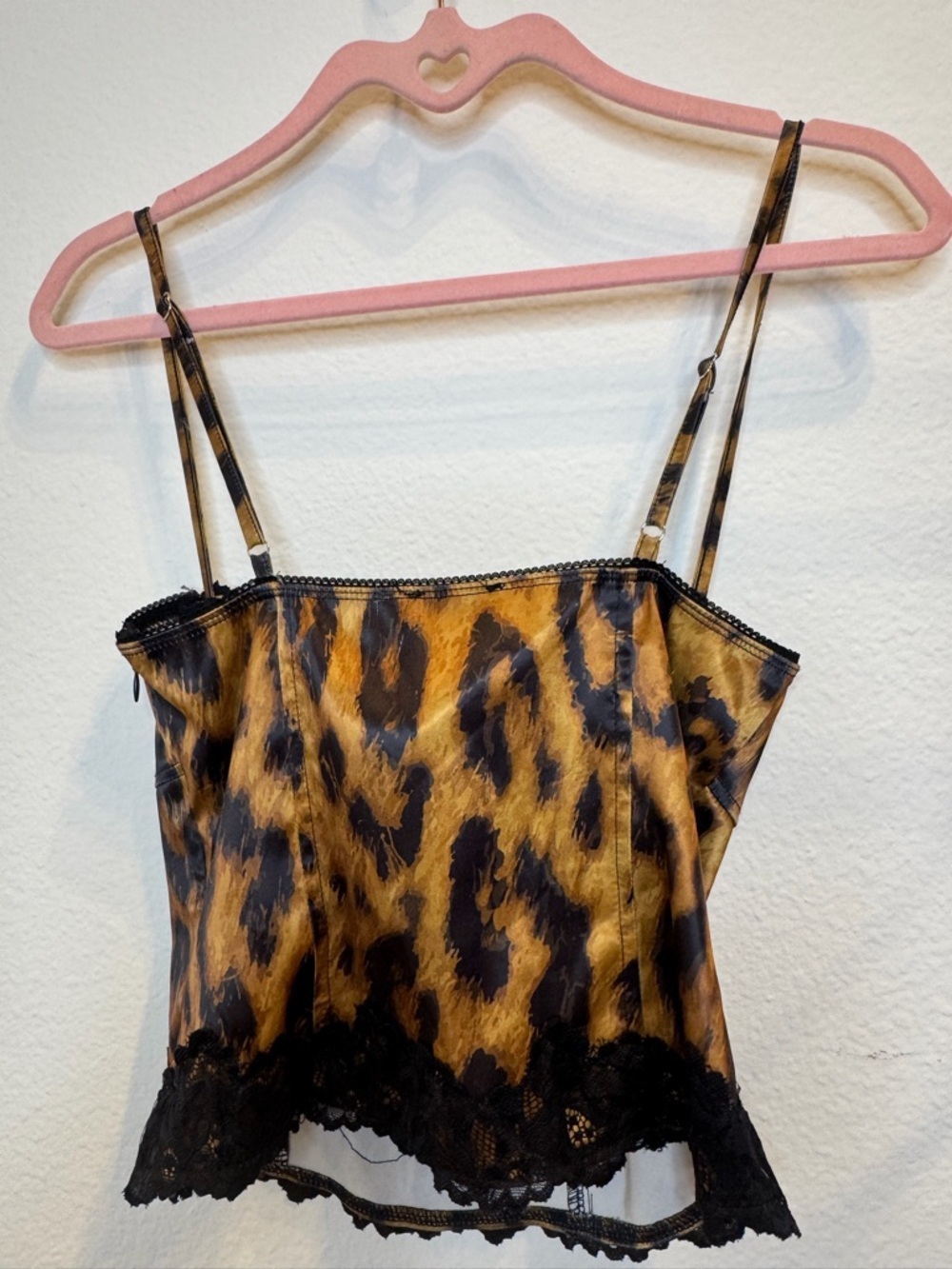 Edikted Leopard Satin Lace Bustier - Black & Gold - Picture 13 of 16
